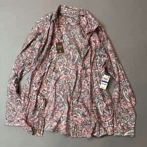 Tasso Elba Pink and White Paisley Shirt mens XL